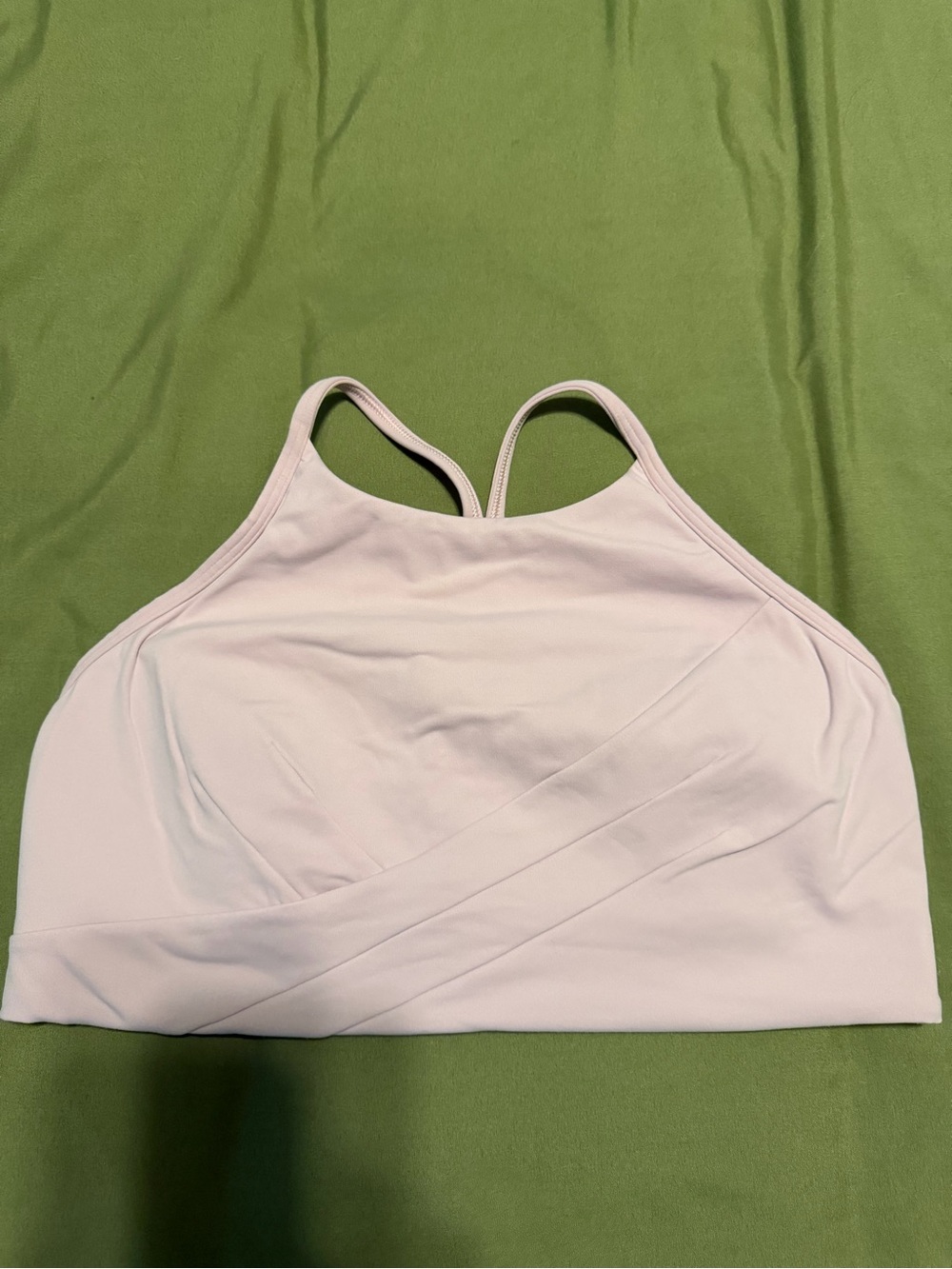 lululemon athletica Pale Pink Flow Y Wrap Front High Neck Sports Bra